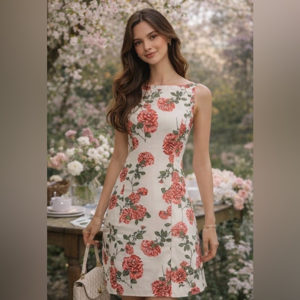 NWT Commense Red Floral Mini Dress size Small